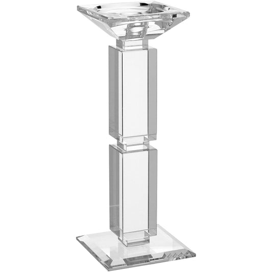 Castiçal de Cristal Transparente 28x9cm para Velas Decorativas