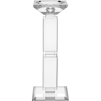 Castiçal de Cristal Transparente 28x9cm para Velas Decorativas