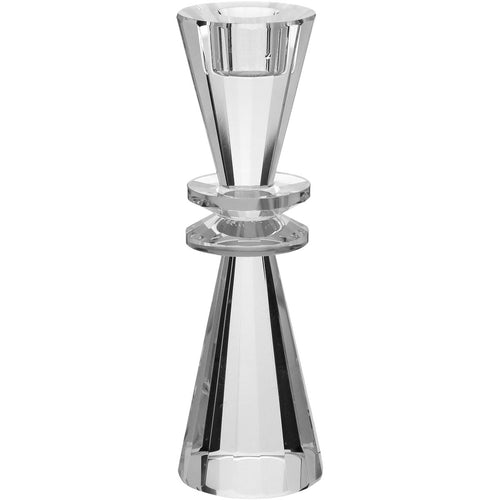 Castiçal de Cristal Transparente 19,3cm para Velas Decorativas