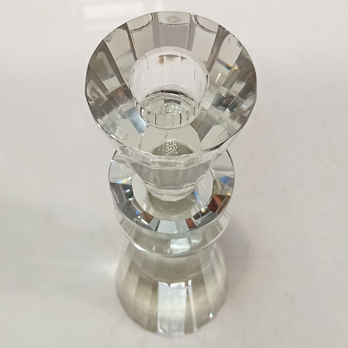 Castiçal de Cristal Transparente 19,3cm para Velas Decorativas