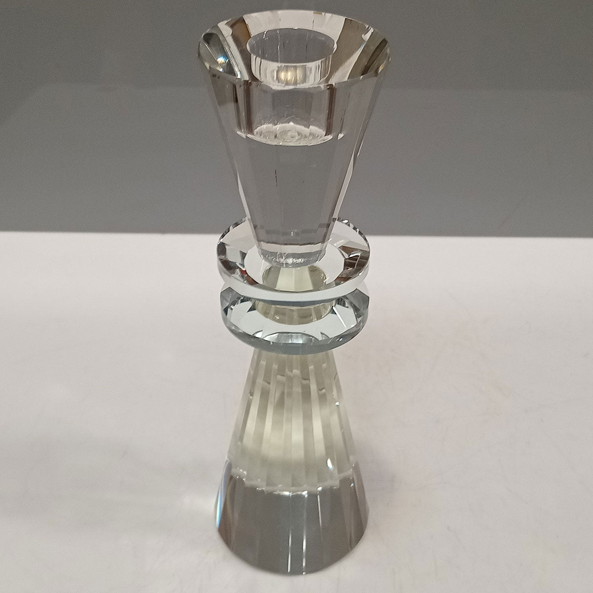 Castiçal de Cristal Transparente 19,3cm para Velas Decorativas