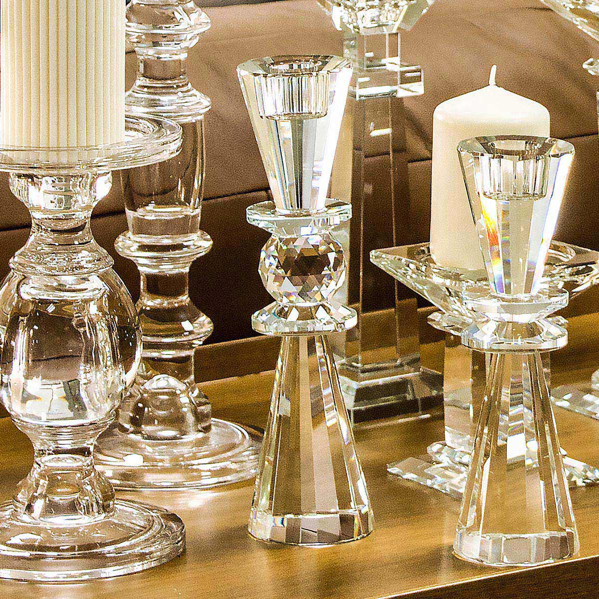 Castiçal de Cristal Transparente 22,3cm para Velas - Elegante e Sofisticado