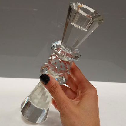Castiçal de Cristal Transparente 22,3cm para Velas - Elegante e Sofisticado
