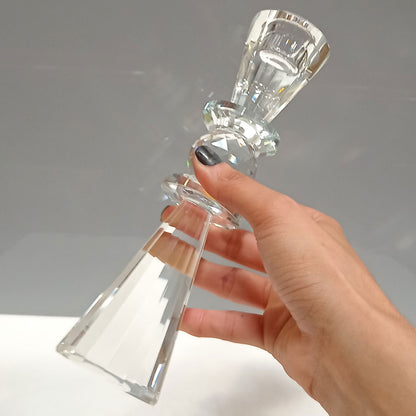 Castiçal de Cristal Transparente 22,3cm para Velas - Elegante e Sofisticado