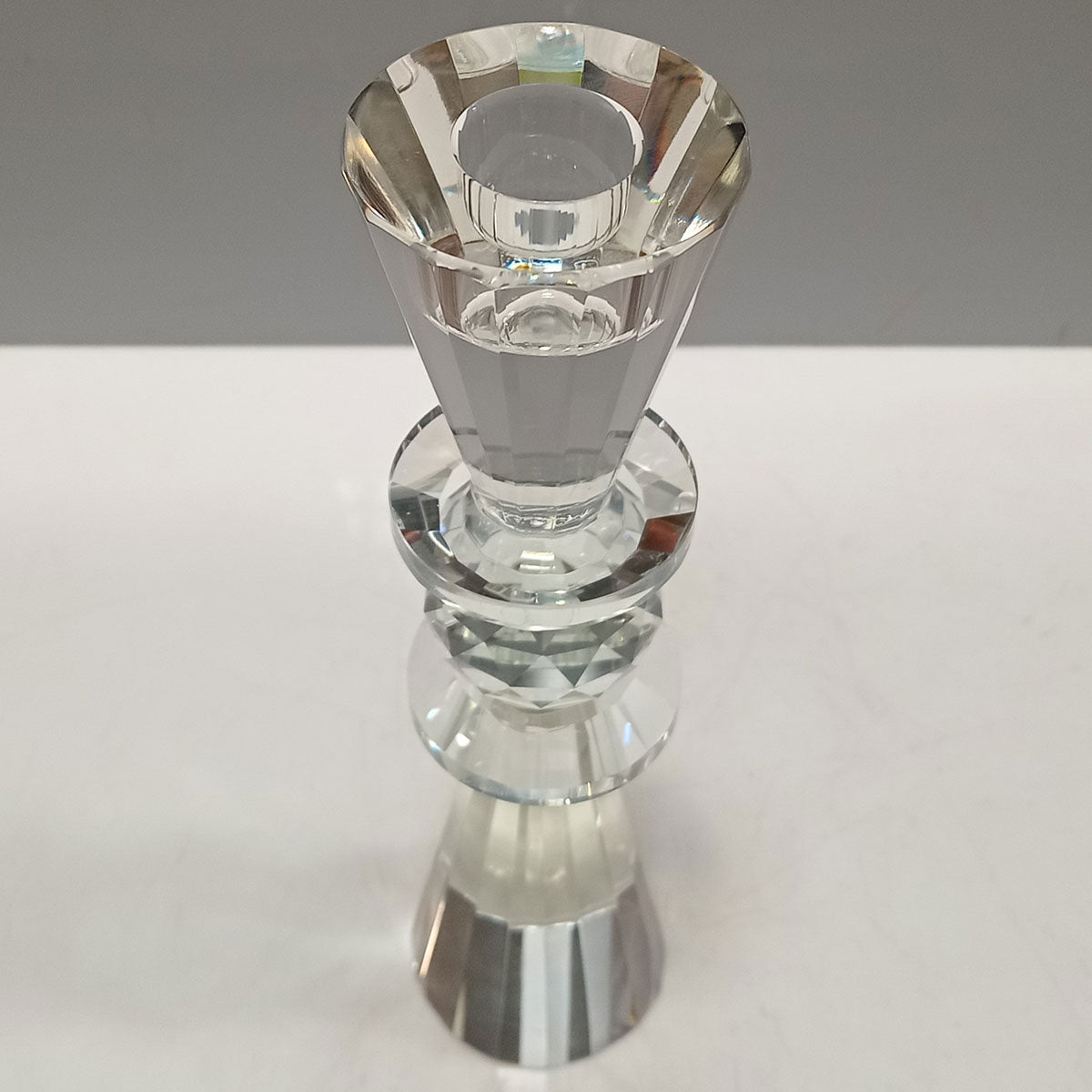 Castiçal de Cristal Transparente 22,3cm para Velas - Elegante e Sofisticado