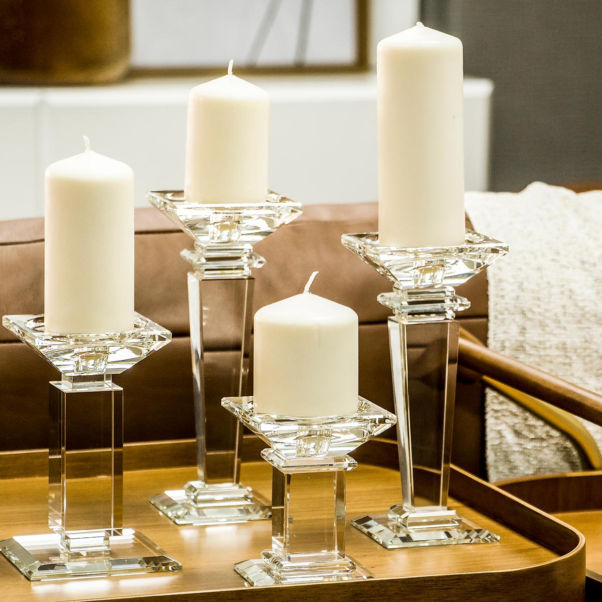 Castiçal de Vidro Transparente 24,1cm para Velas - Elegante e Sofisticado