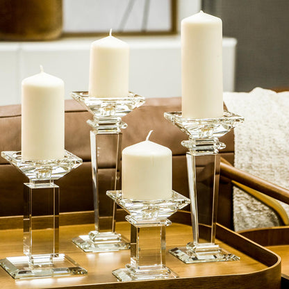 Castiçal de Vidro Transparente 24,1cm para Velas - Elegante e Sofisticado