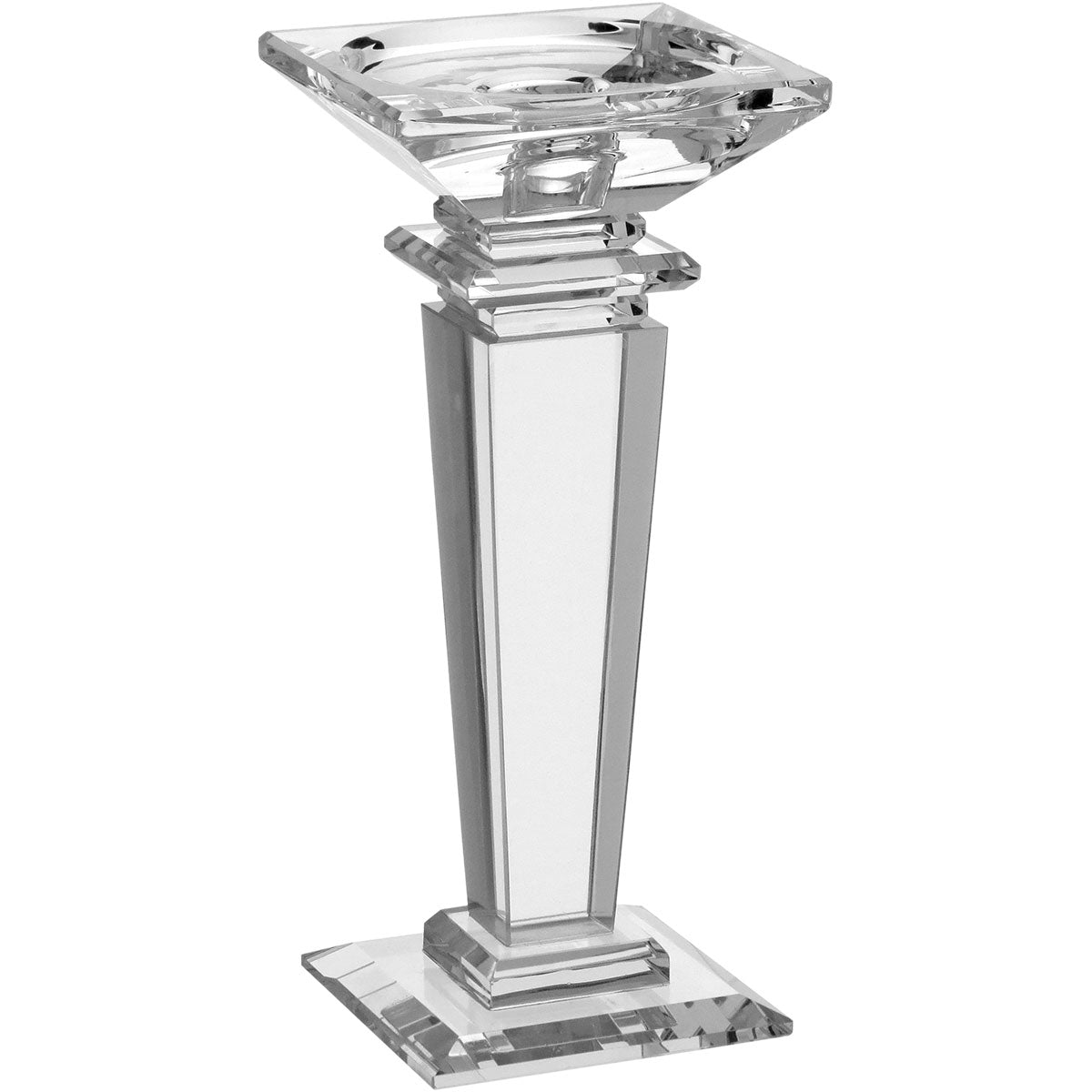 Castiçal de Cristal Transparente 22cm - Decoração Elegante para Ambientes