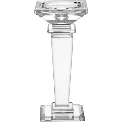 Castiçal de Cristal Transparente 22cm - Decoração Elegante para Ambientes