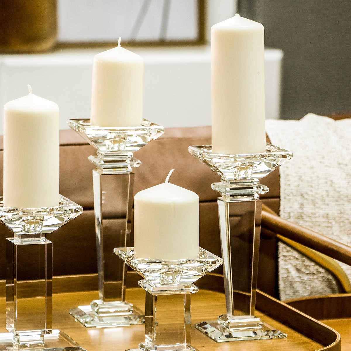 Castiçal de Cristal Transparente 22cm - Decoração Elegante para Ambientes