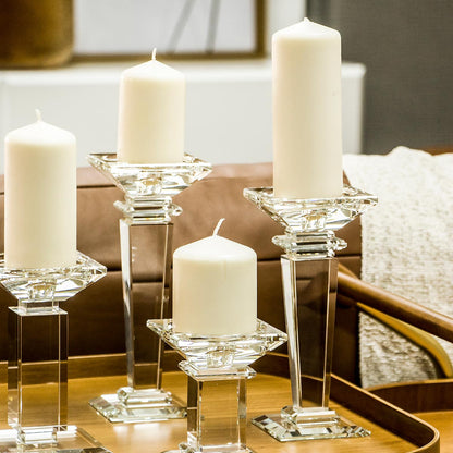 Castiçal de Cristal Transparente 22cm - Decoração Elegante para Ambientes