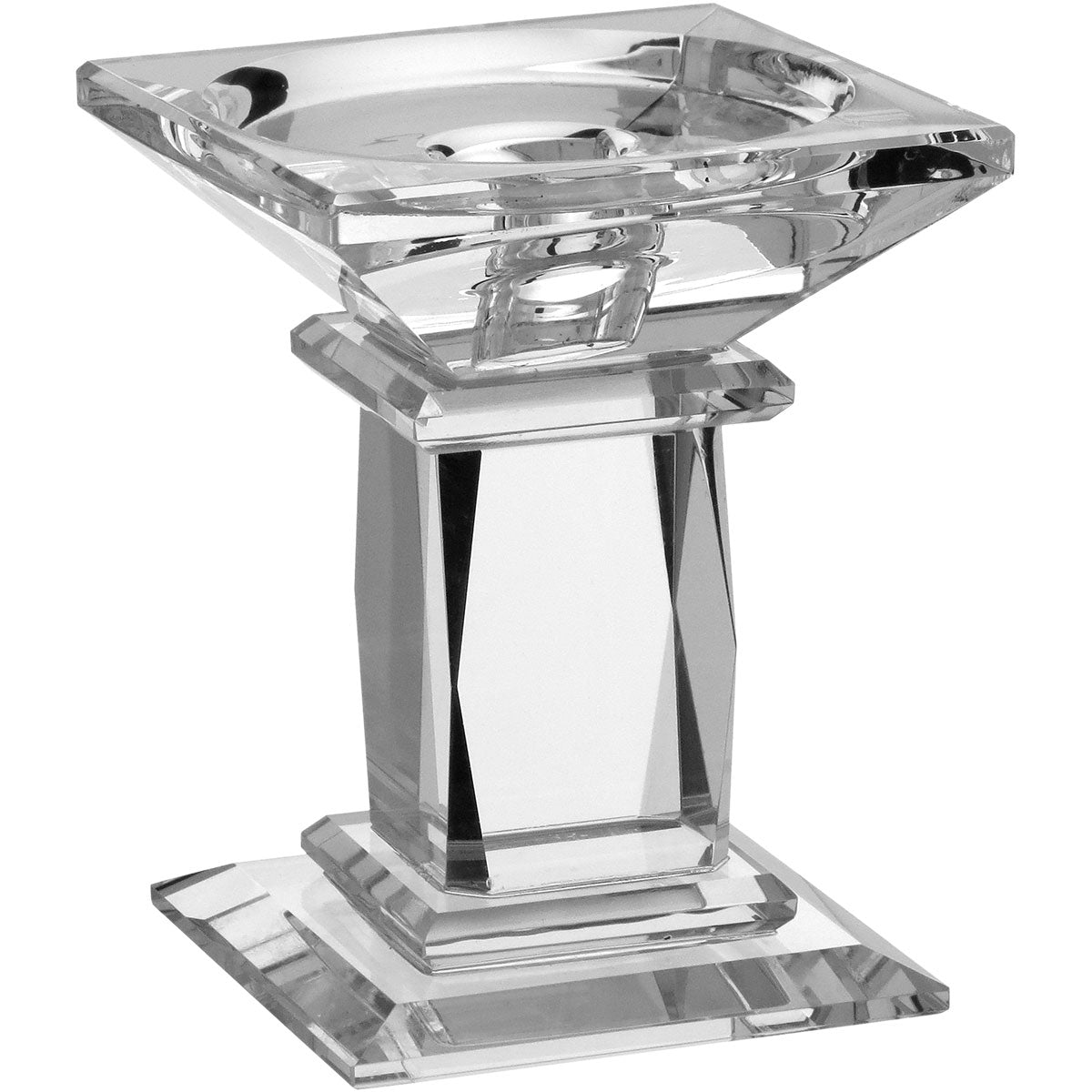 Castiçal de Cristal Transparente 10x9cm para Velas - Elegante e Durável