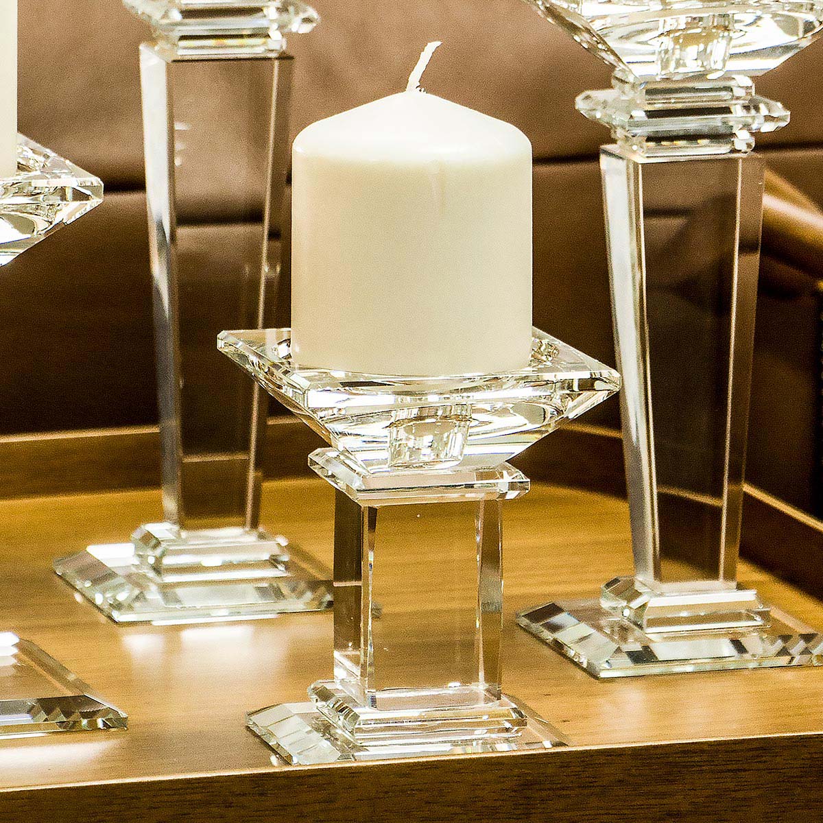 Castiçal de Cristal Transparente 10x9cm para Velas - Elegante e Durável