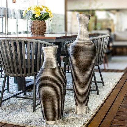 Garrafa Decorativa Plástica Cinza 100x30cm à Prova de Vazamentos