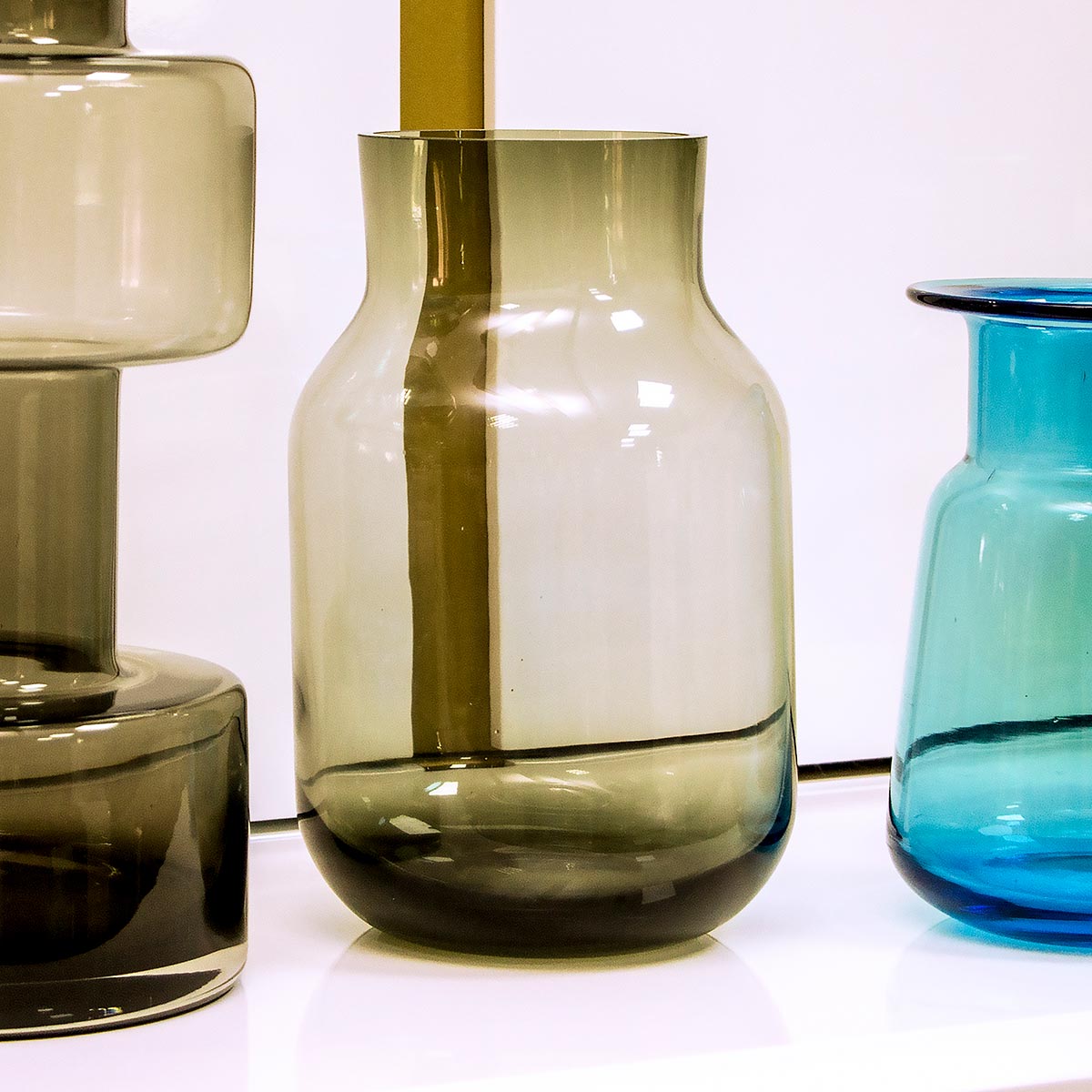 Vaso Vidro 28x12x12cm Fumê