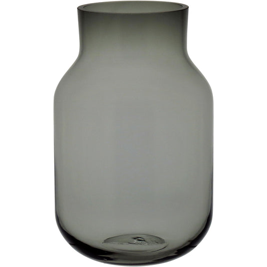 Vaso Vidro 25x16x16cm Cinza