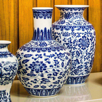 Vaso de Cerâmica Azul 22x14cm para Decoração Elegante