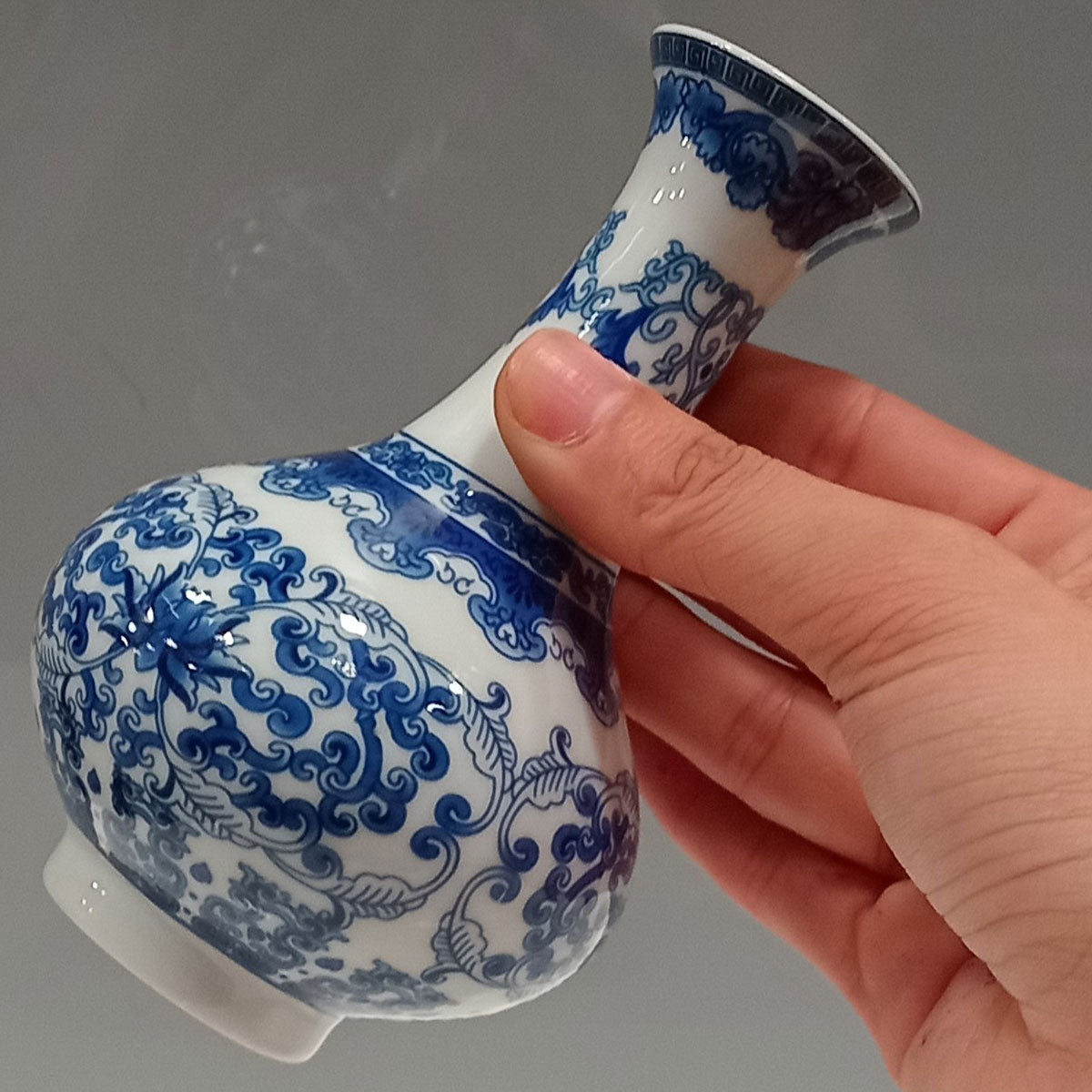 Vaso de Cerâmica Azul 13x8cm para Decoração e Arranjos Florais