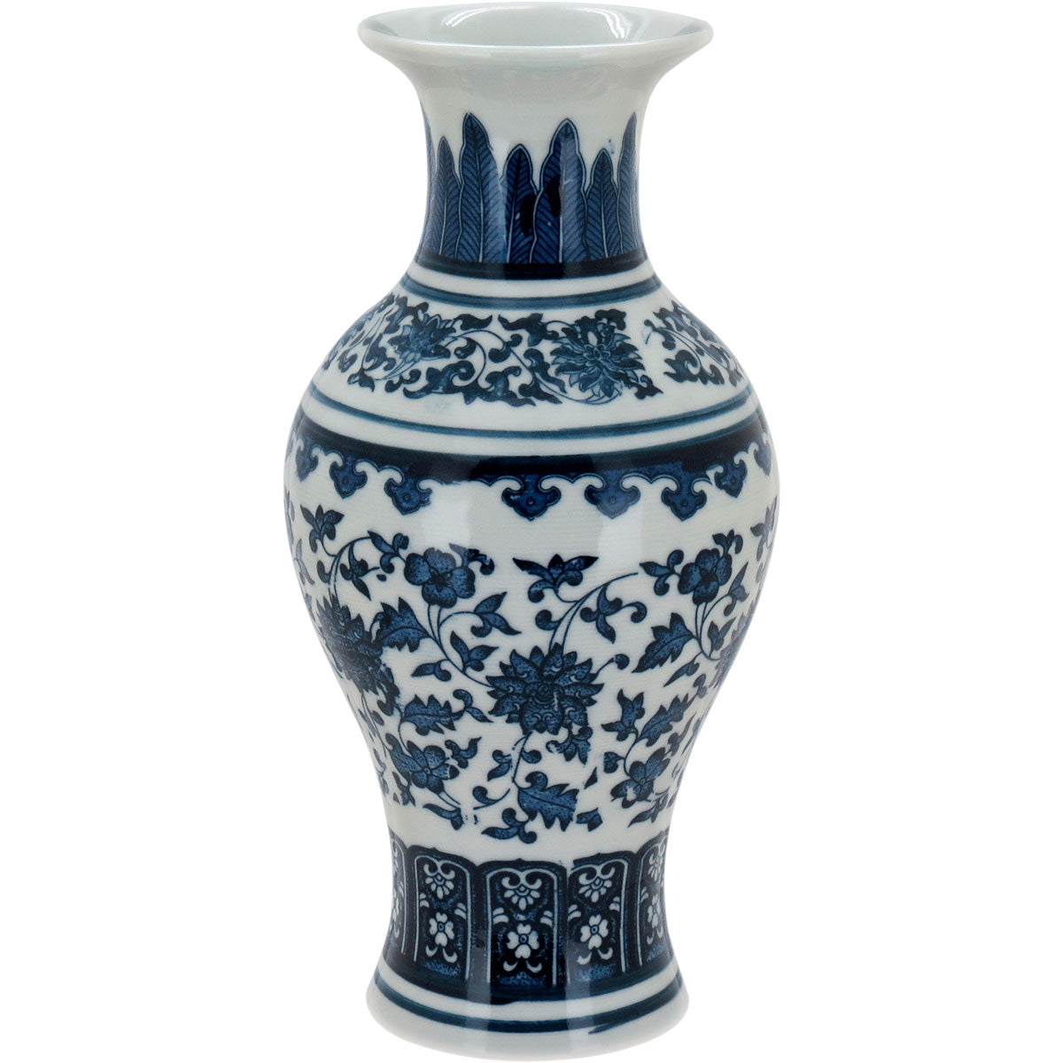 Vaso de Cerâmica Azul 22x11cm para Decoração de Flores e Plantas
