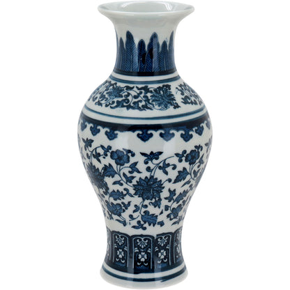 Vaso de Cerâmica Azul 22x11cm para Decoração de Flores e Plantas