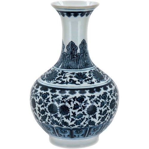 Vaso de Cerâmica Azul 31x18cm para Decoração de Ambientes