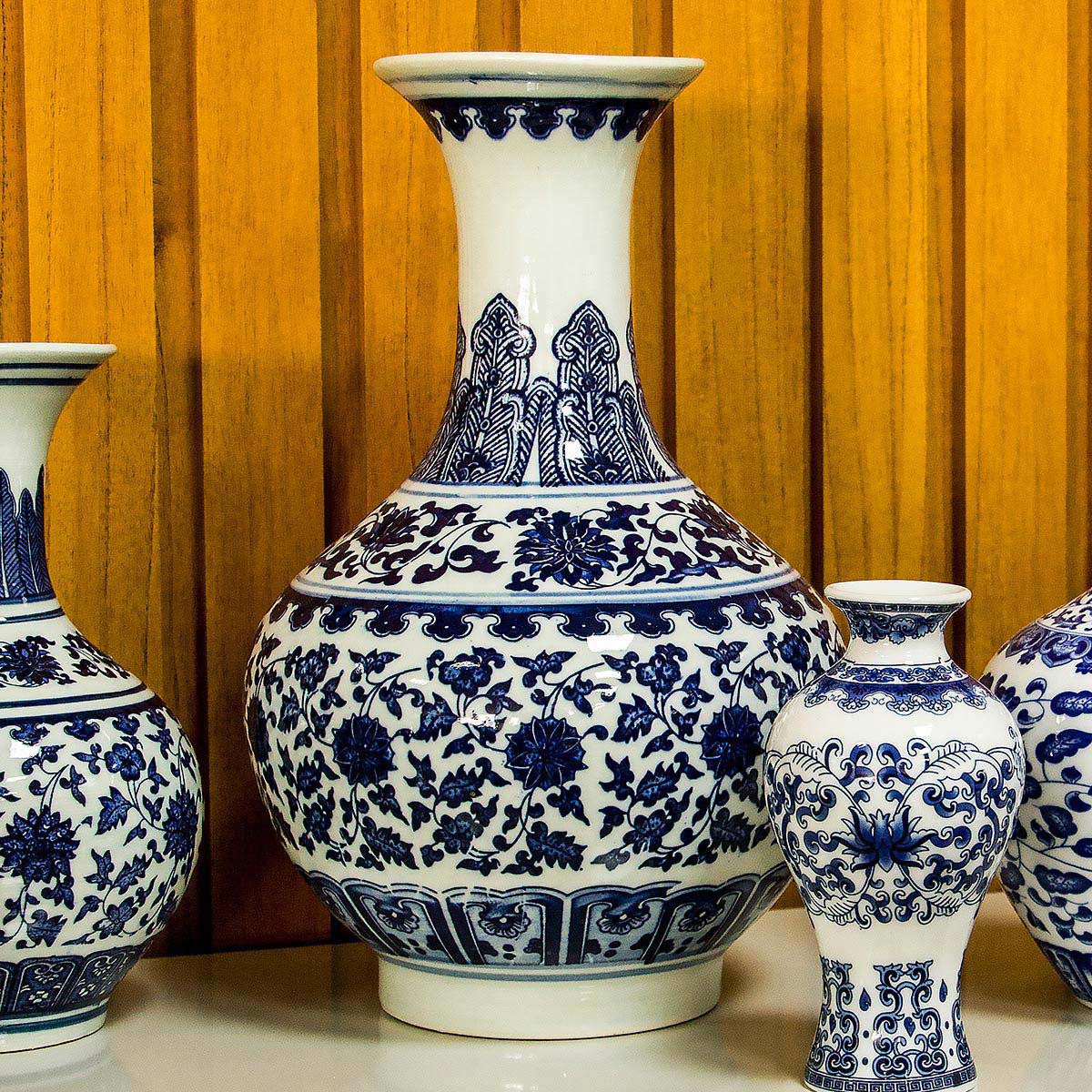 Vaso de Cerâmica Azul 31x18cm para Decoração de Ambientes