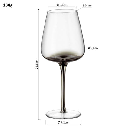 Conjunto 6 Taças de Vinho Vidro Transparente 390ml 21x9cm Elegantes
