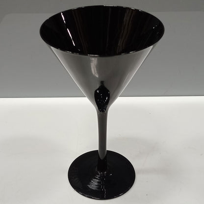 Conjunto 6 Taças Martini Vidro Preto 330ml 19x12x12cm Alta Resistência