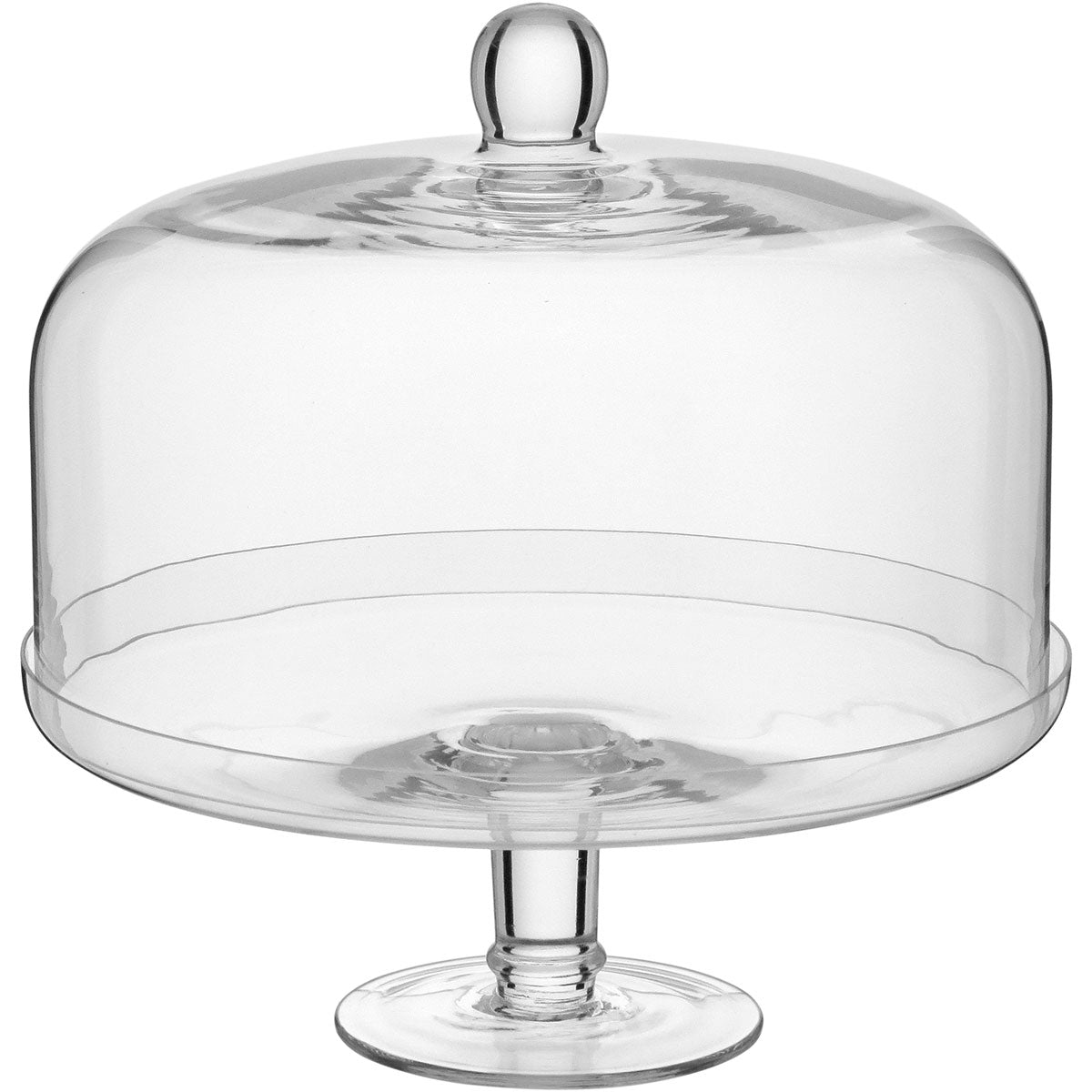 Prato de Bolo com Tampa de Vidro 26cm Transparente Elegante