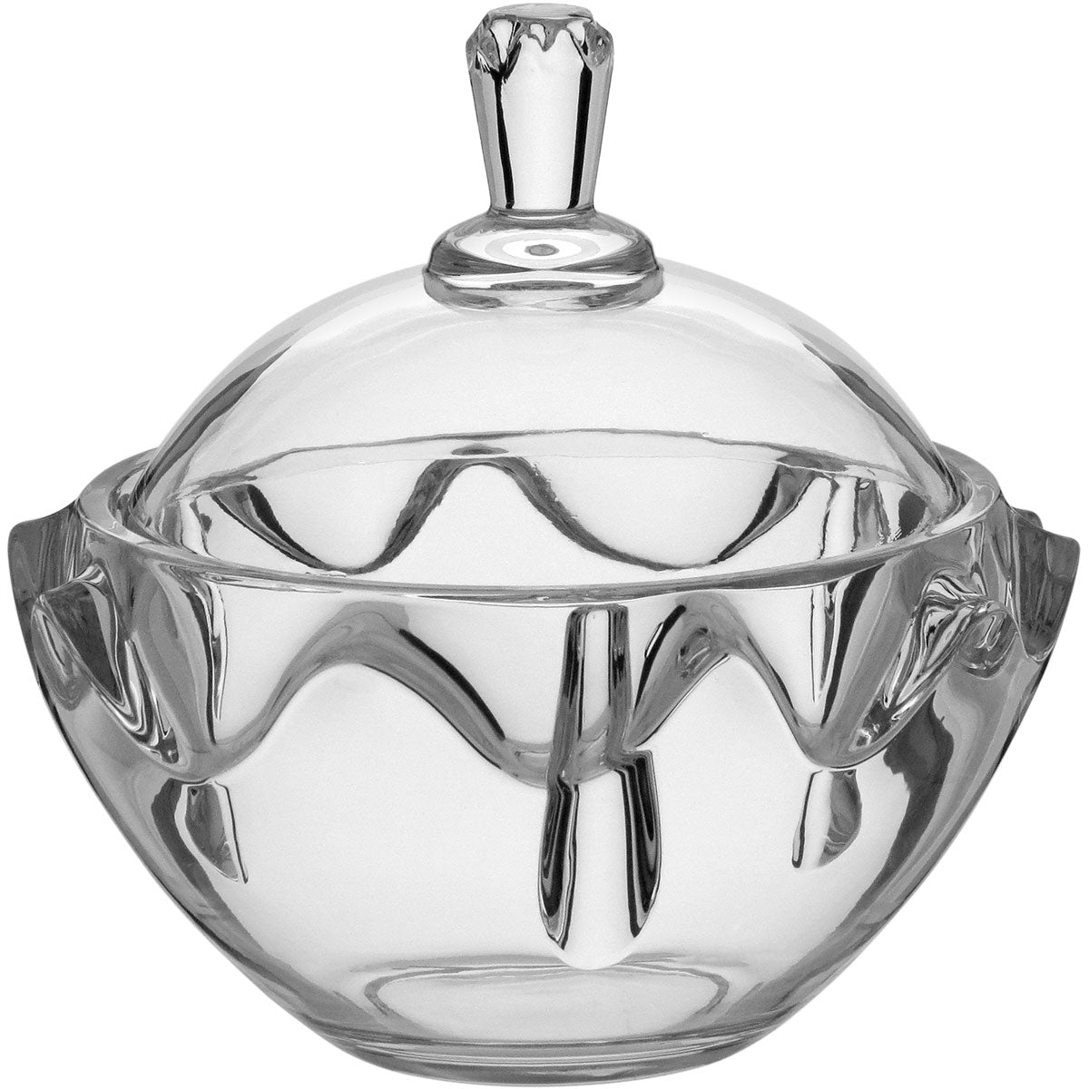 Potiche de Vidro Transparente Cancan 18x18cm com Tampa