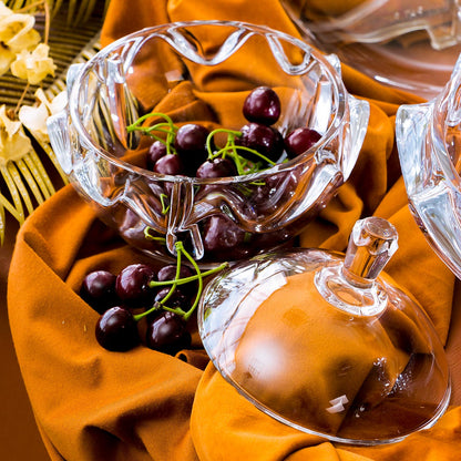 Potiche de Vidro Transparente Cancan 18x18cm com Tampa