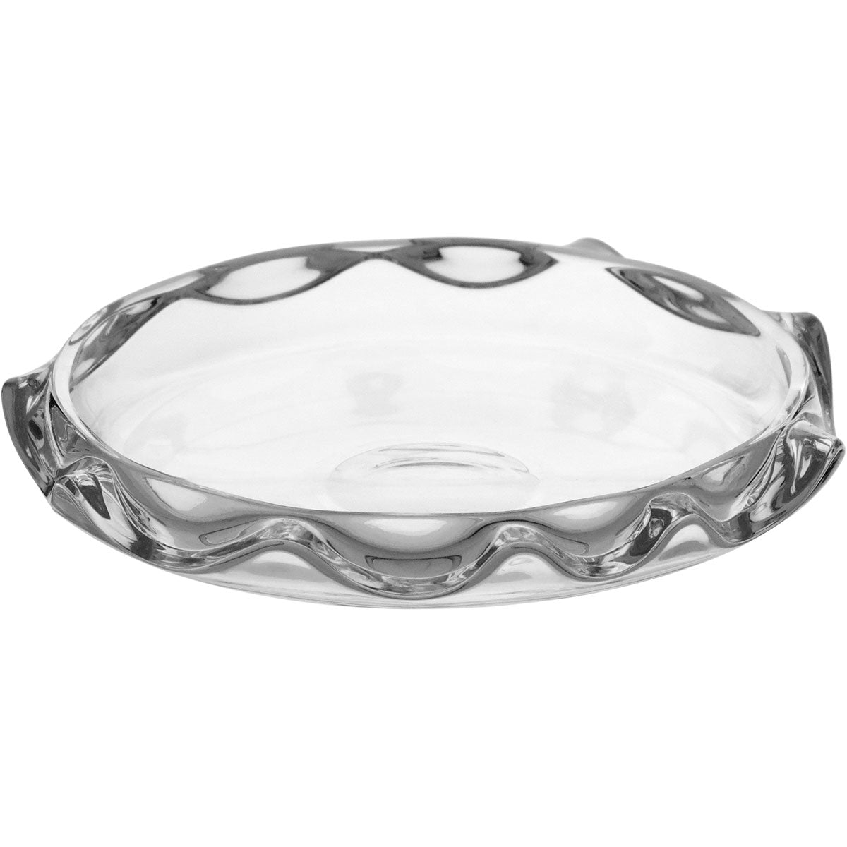 Centro de Mesa em Vidro Transparente Cancan 19x19x3cm Decorativo