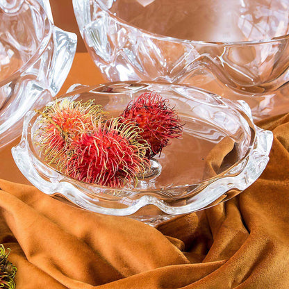 Centro de Mesa em Vidro Transparente Cancan 19x19x3cm Decorativo