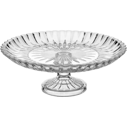 Centro de Mesa Decorativo de Vidro Transparente 13x36cm com Pé