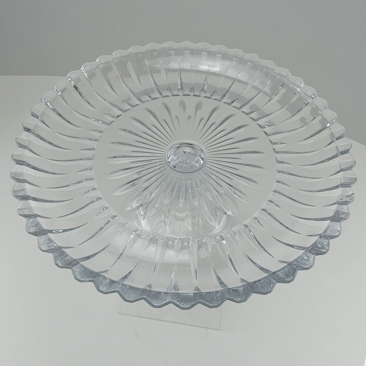 Centro de Mesa Decorativo de Vidro Transparente 13x36cm com Pé