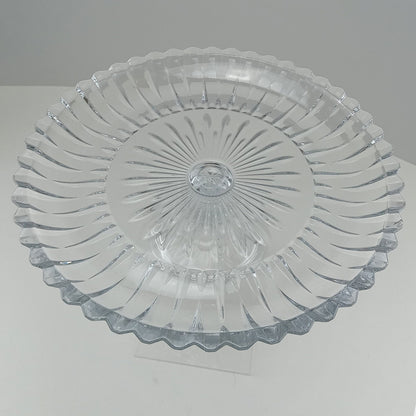 Centro de Mesa Decorativo de Vidro Transparente 13x36cm com Pé