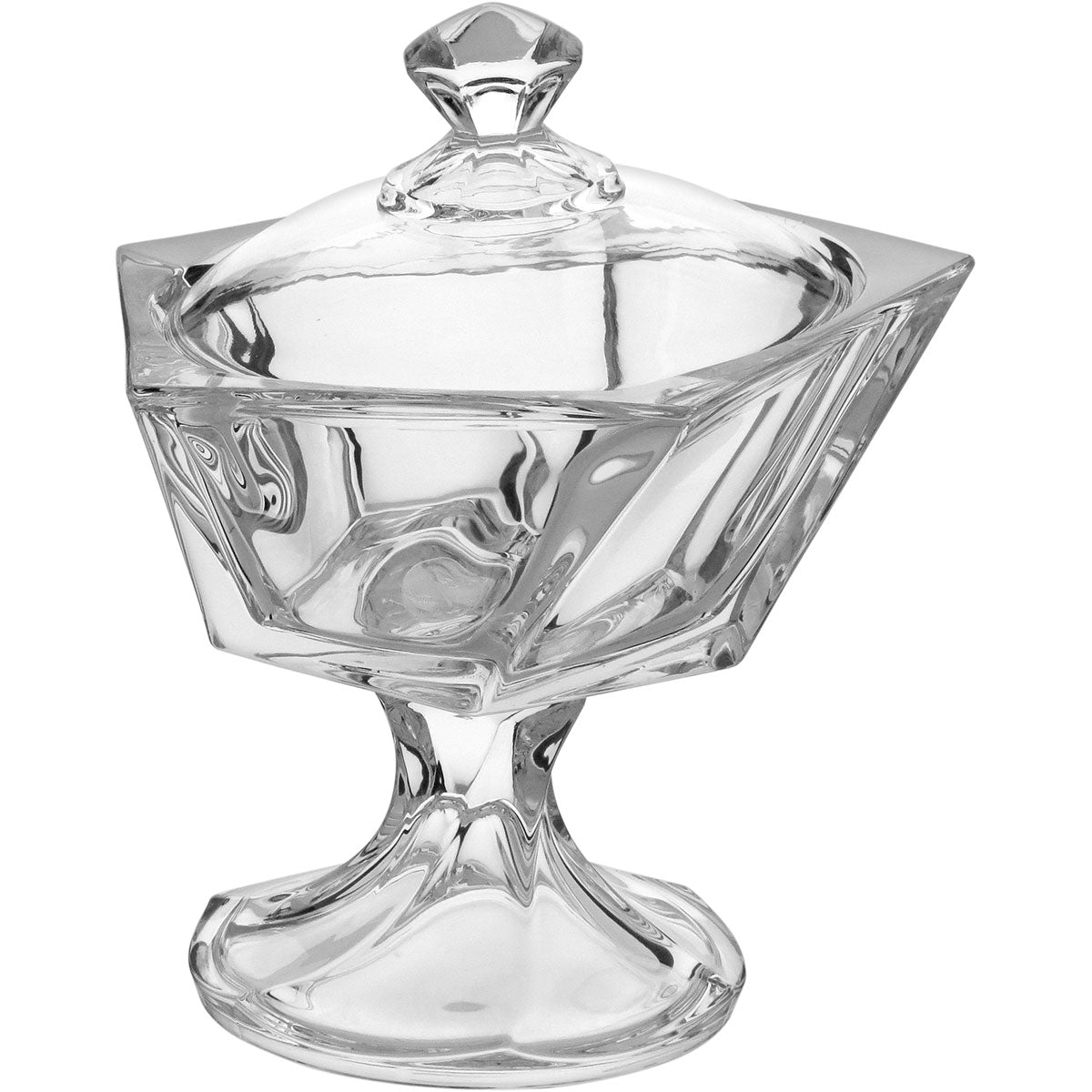 Potiche de Vidro Transparente Oasis 24x20cm com Tampa