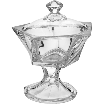 Potiche de Vidro Transparente Oasis 24x20cm com Tampa