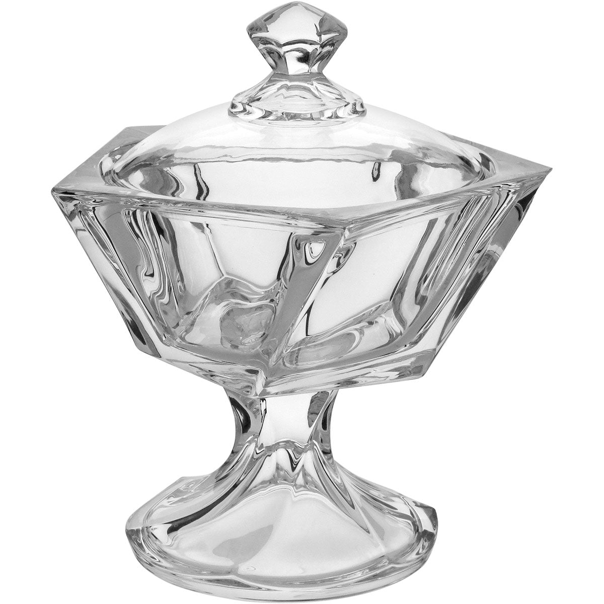 Potiche de Vidro Transparente Oasis 24x20cm com Tampa