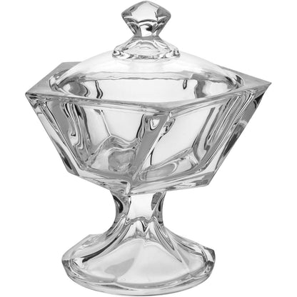 Potiche de Vidro Transparente Oasis 24x20cm com Tampa