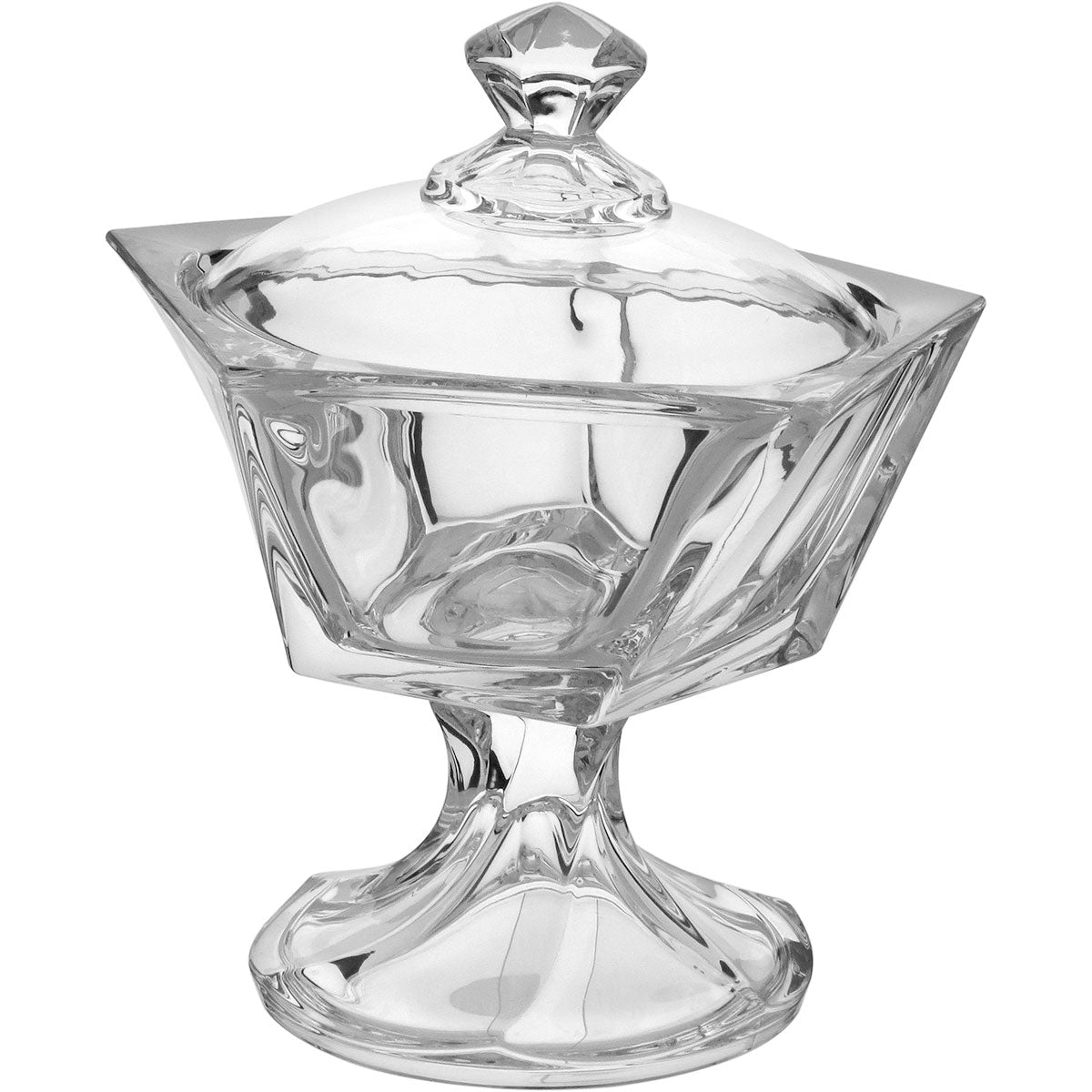 Potiche de Vidro Transparente Oasis 24x20cm com Tampa