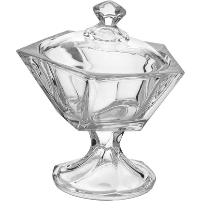 Potiche de Vidro Transparente Oasis 24x20cm com Tampa