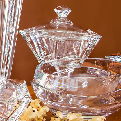 Potiche de Vidro Transparente Oasis 24x20cm com Tampa