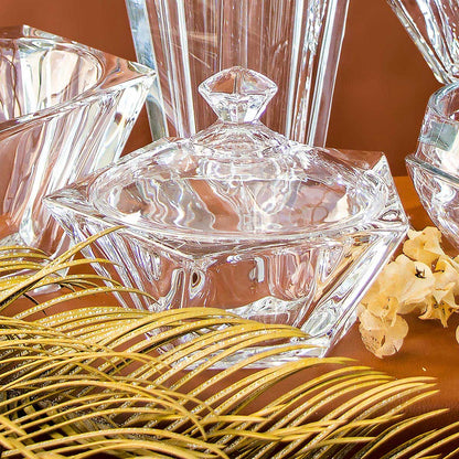 Potiche de Vidro Transparente Oasis 15x20cm com Tampa