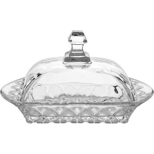 Manteigueira de Vidro Transparente 9x17cm - Elegante e Funcional