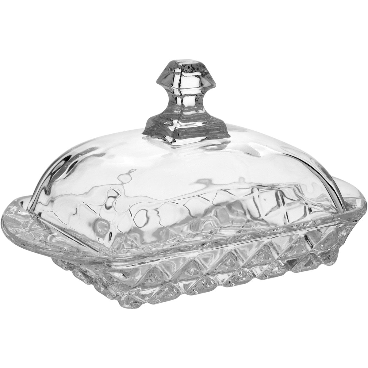 Manteigueira de Vidro Transparente 9x17cm - Elegante e Funcional