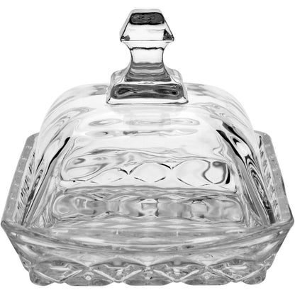 Manteigueira de Vidro Transparente 9x17cm - Elegante e Funcional