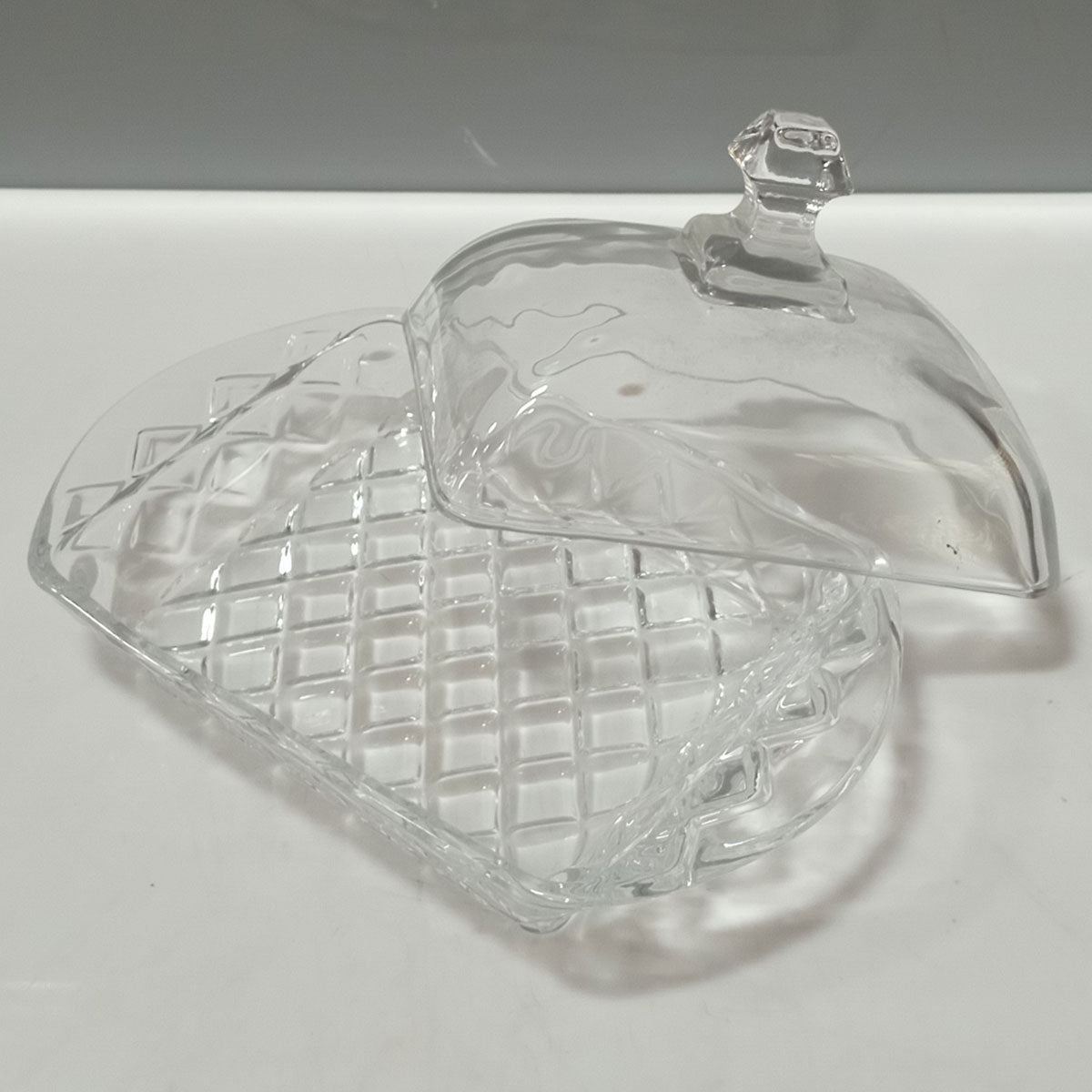 Manteigueira de Vidro Transparente 9x17cm - Elegante e Funcional