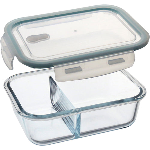 Pote Hermético de Vidro Temperado 1L com 2 Divisões Transparente