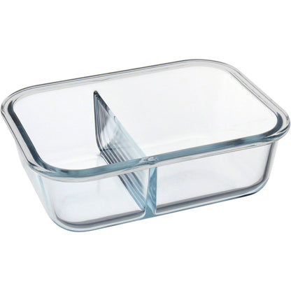 Pote Hermético de Vidro Temperado 1L com 2 Divisões Transparente